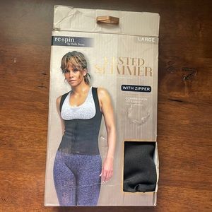 Respin vested slimmer zip front. Black. By Halle berry.